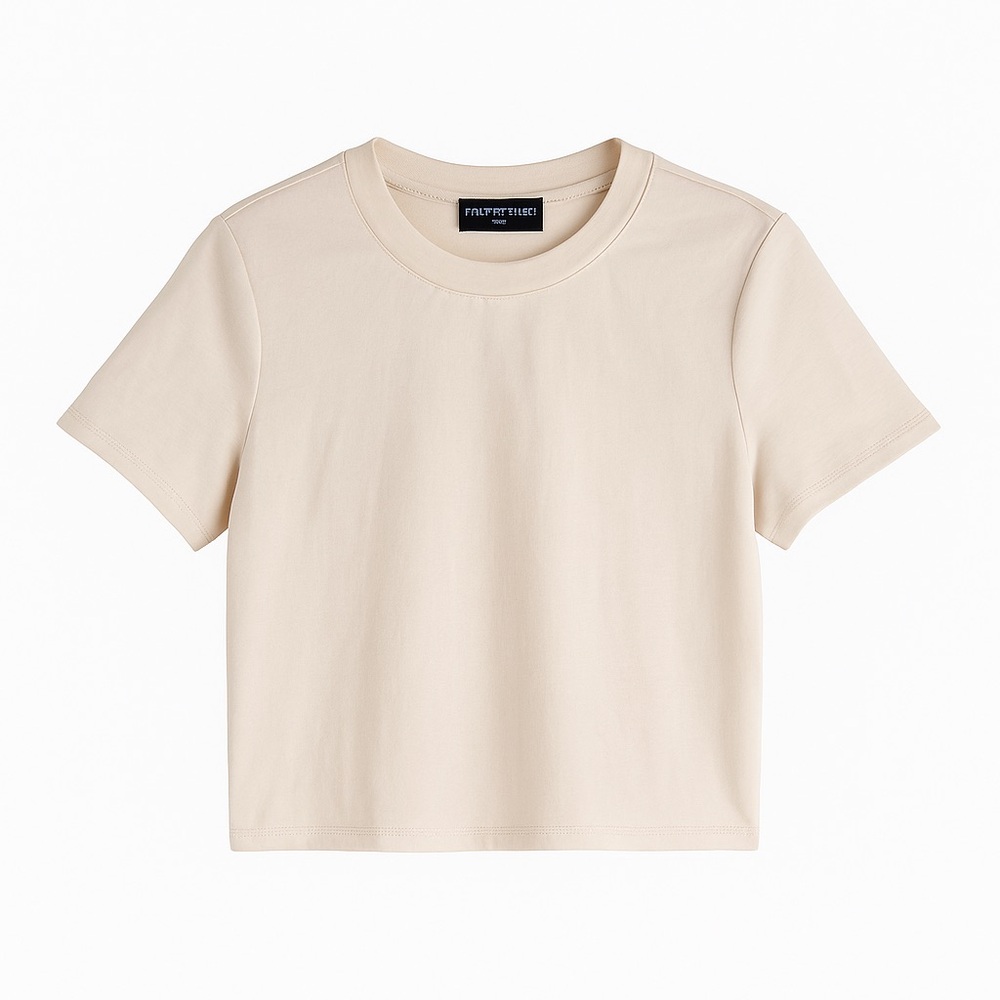 Naked Wardrobe Cream Short Sleeve Tee